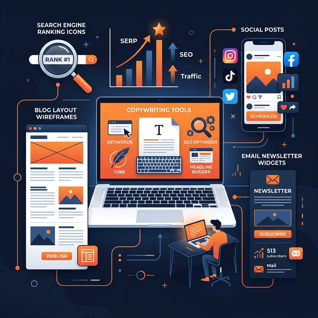Digital Marketing Content Creation Illustration